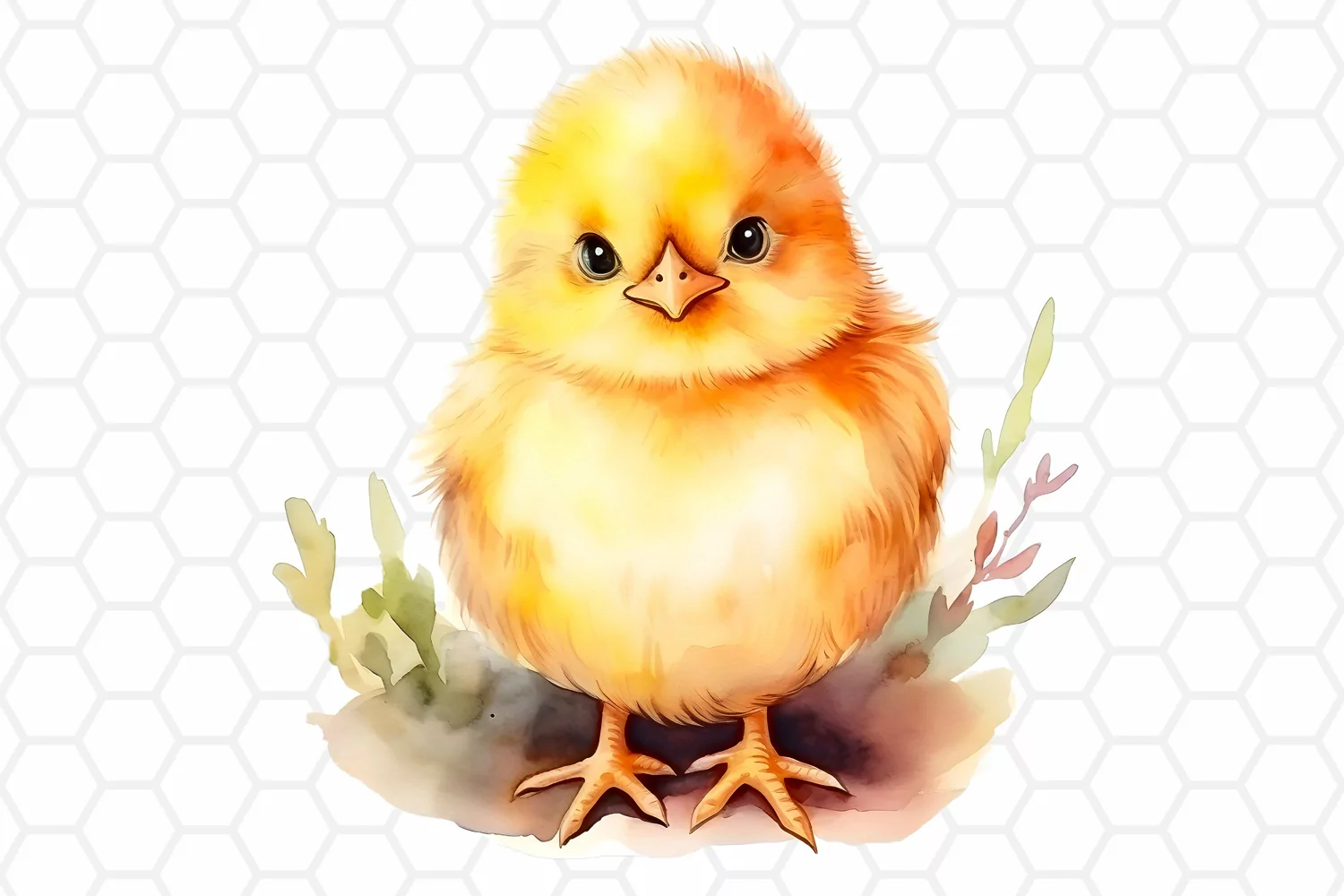 Cute Watercolor Easter Chick Sublimation Clipart