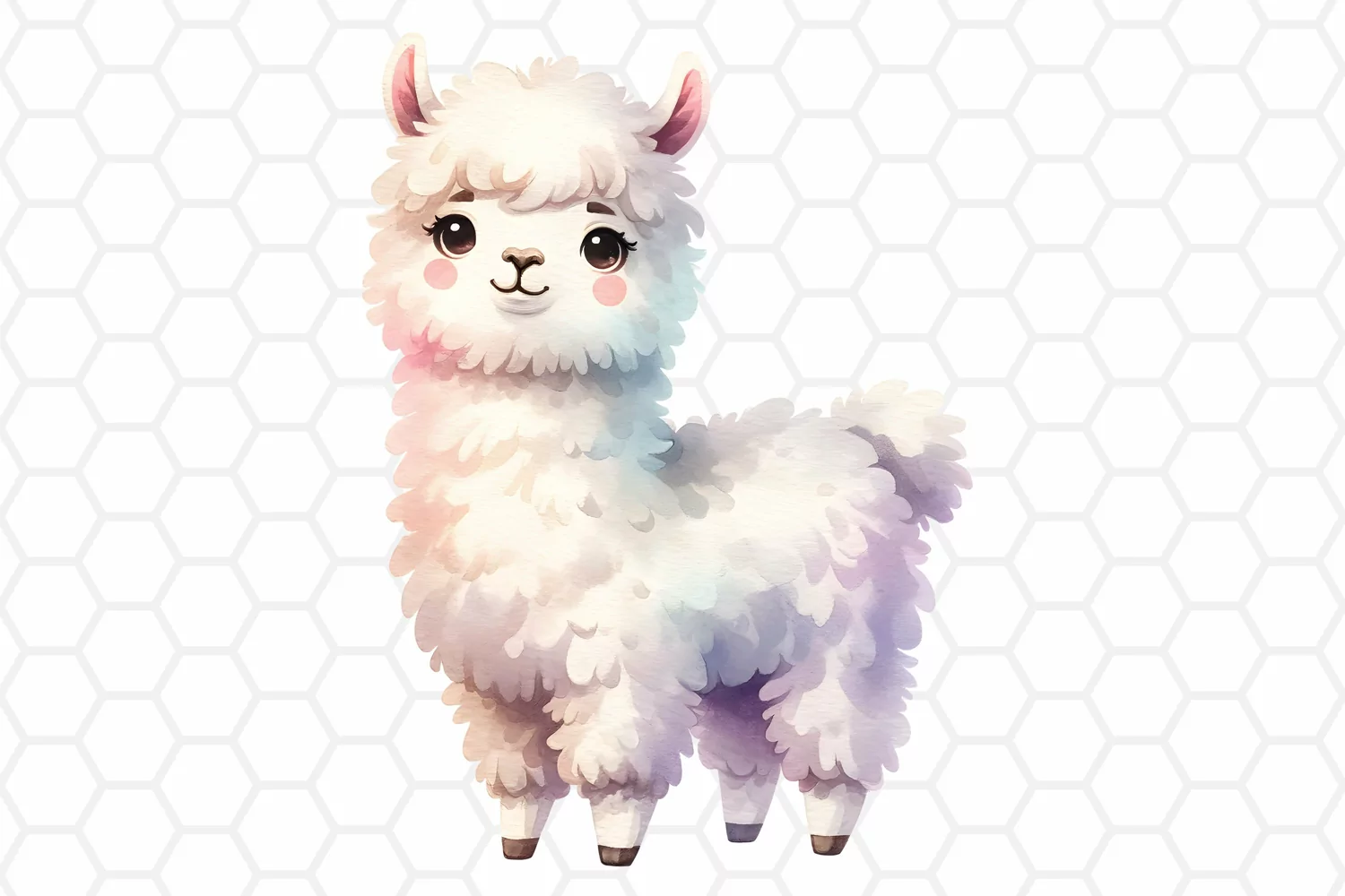 Cute Watercolor Llama Clipart Llama Sublimation PNG