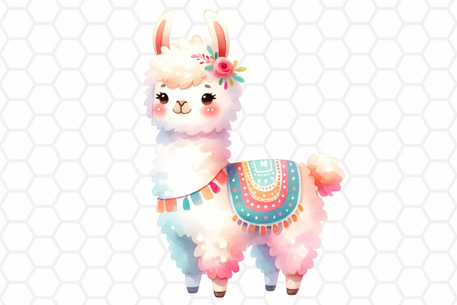 Cute Watercolor Llama Clipart Llama Sublimation PNG