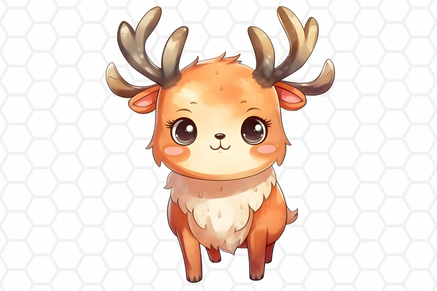 Cute Watercolor Reindeer Sublimation Clipart