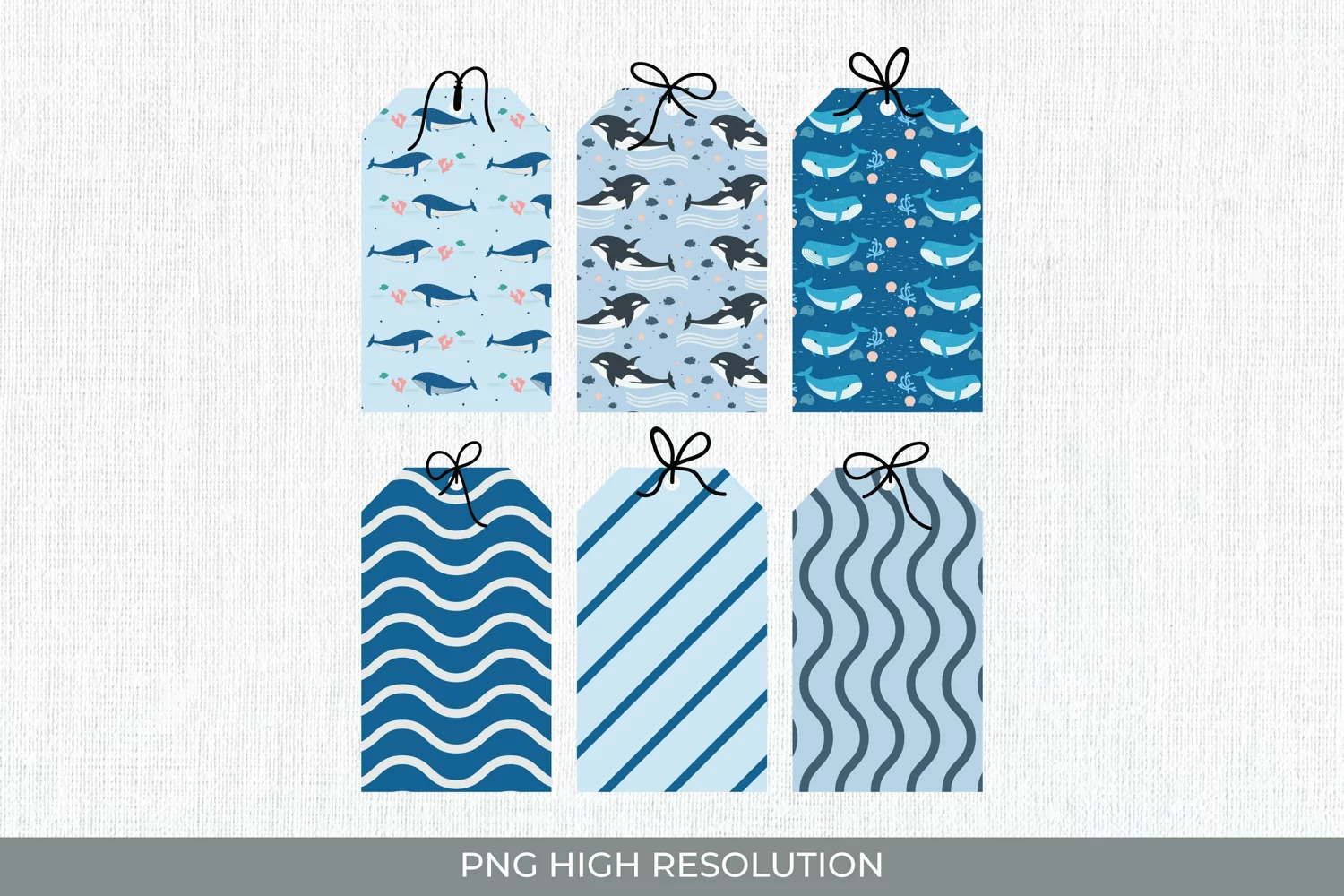 Cute Whale Patterned Shaped Tag product image 1