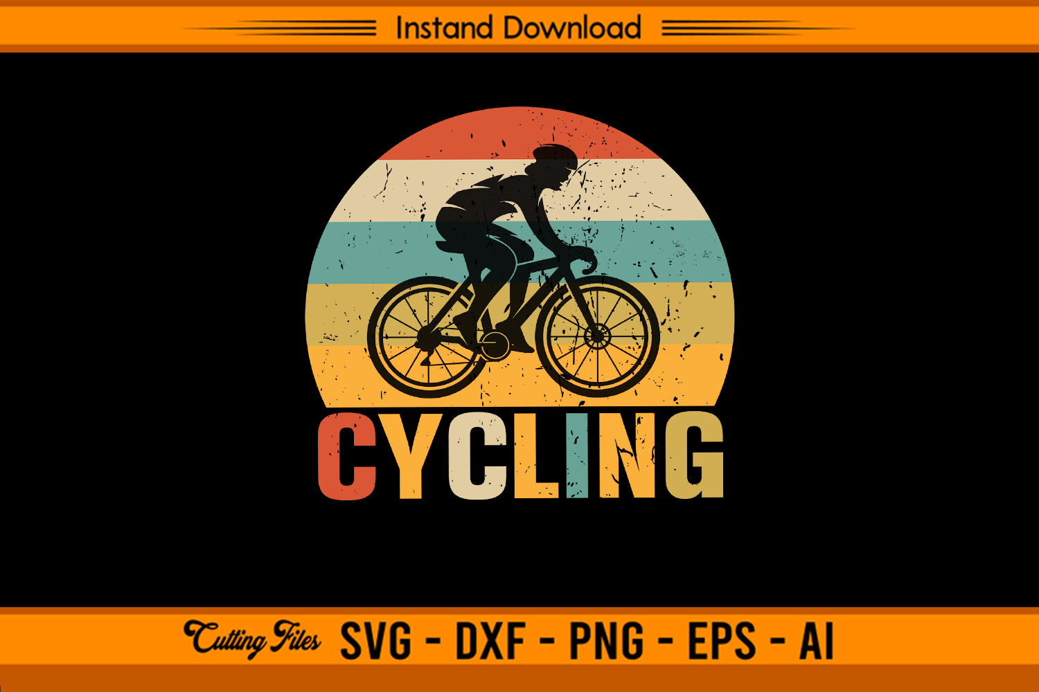 Cycling Vintage Retro SVG Design for Bike Lovers product image 1