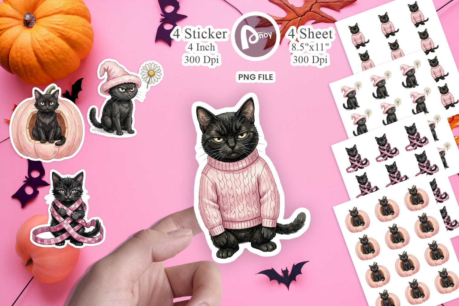 Cynical Black Cat Sticker product image 1