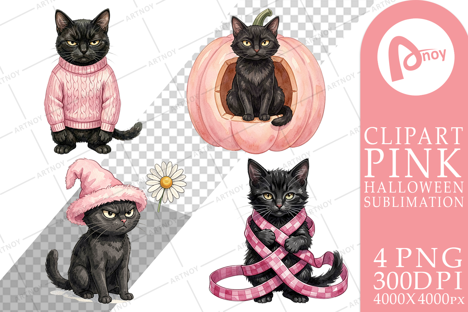 Cynical Black Cat Sublimation product image 1