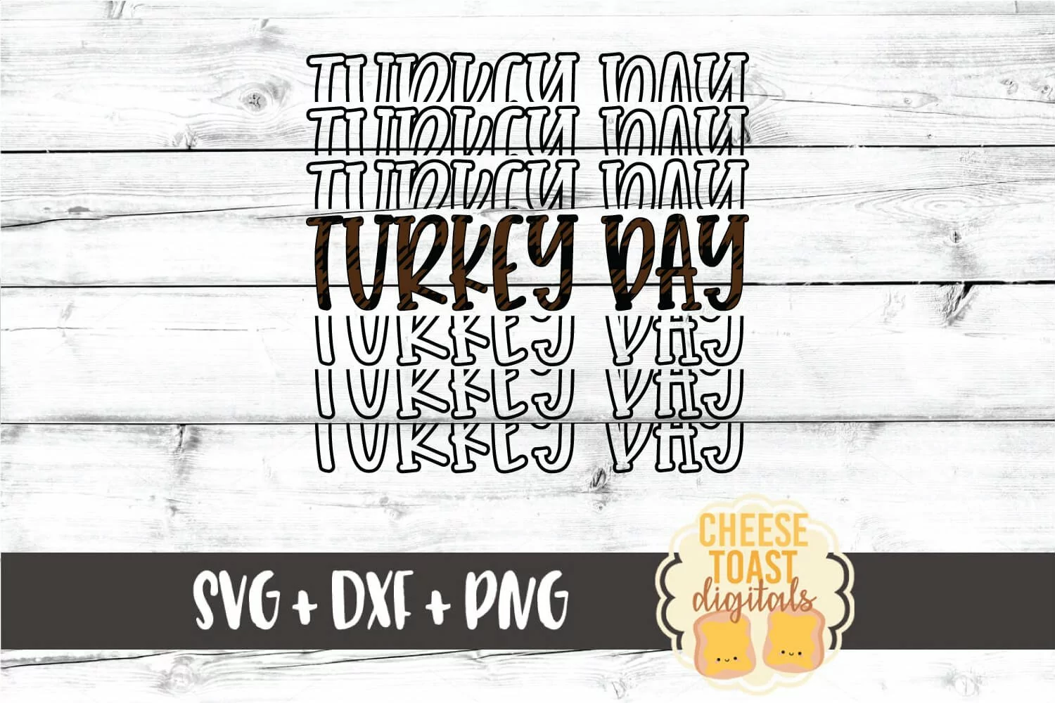Turkey Day - Buffalo Plaid Fall Mirror Word SVG PNG Files product image 1