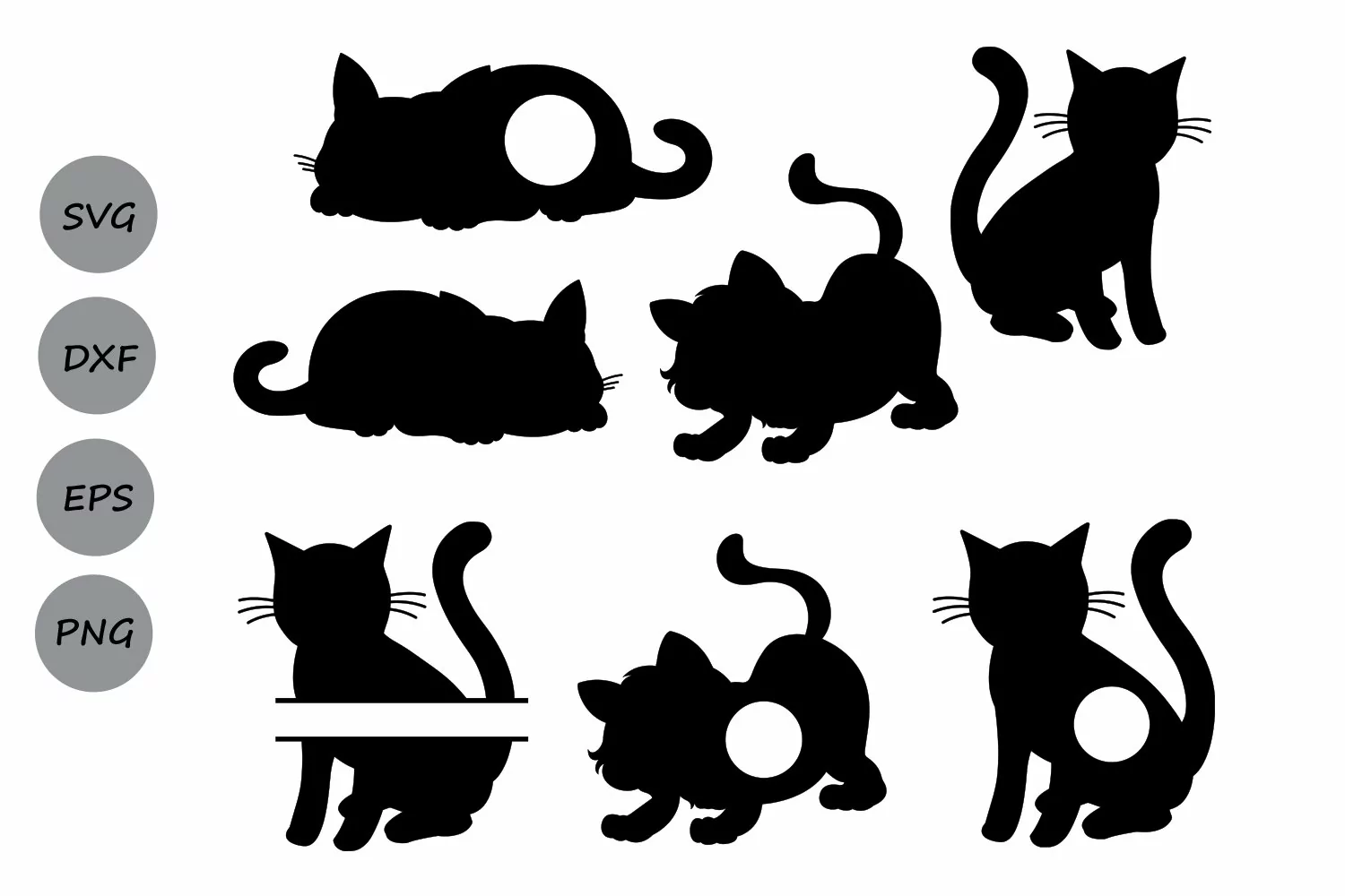 Cat SVG cutting files, cat monogram svg, Kitty Svg, Kitten. product image 1