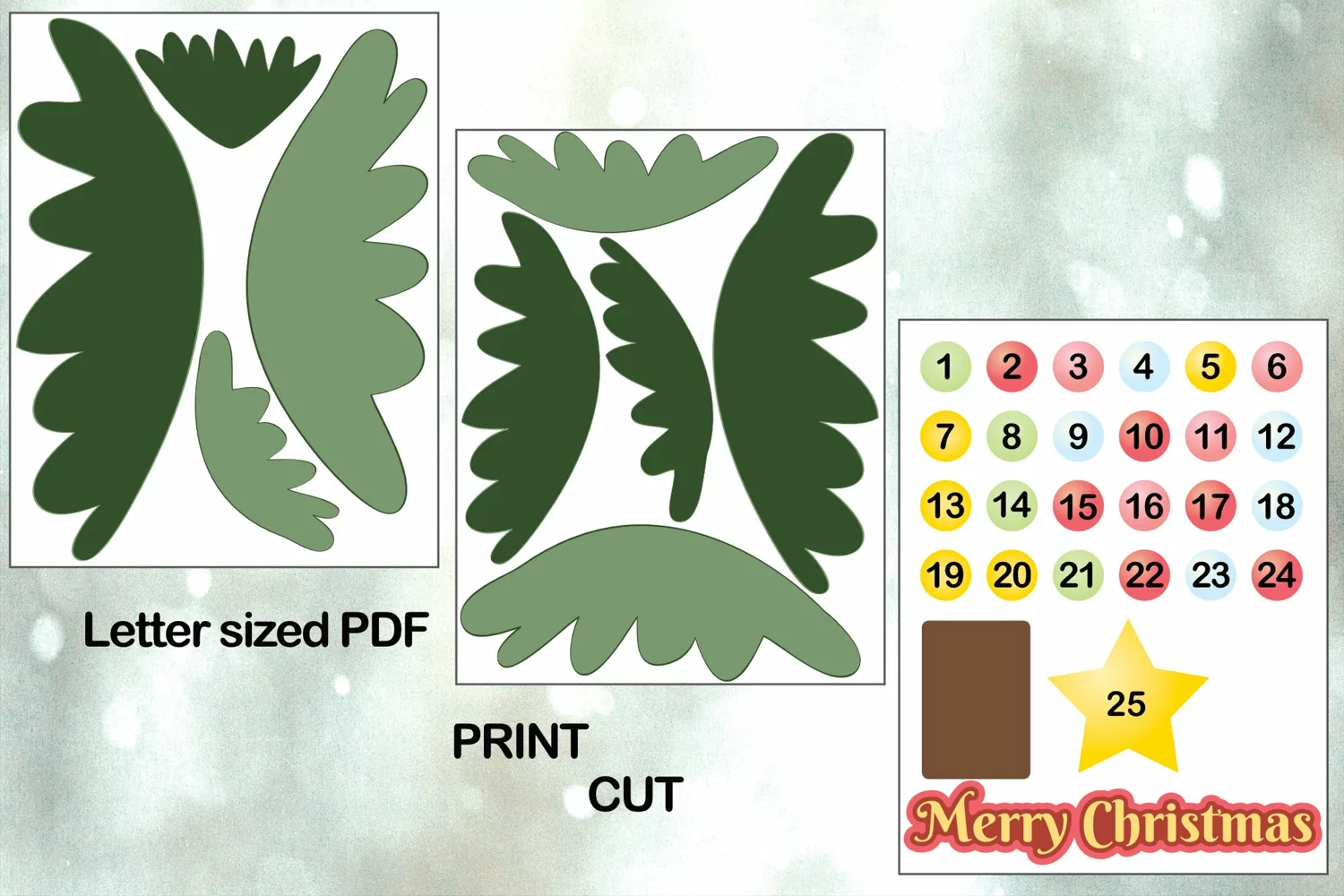 Printable Advent Calendar - Christmas Calendar product image 1