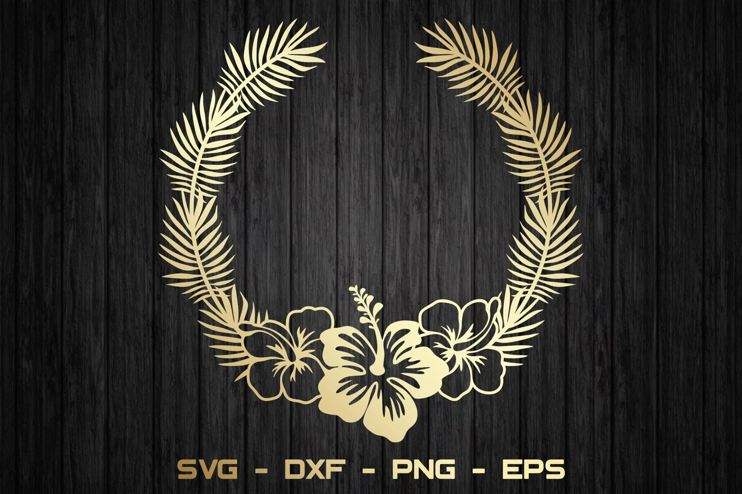 Tropical flower frame svg, Hibiscus wreath svg, Monogram svg product image 1