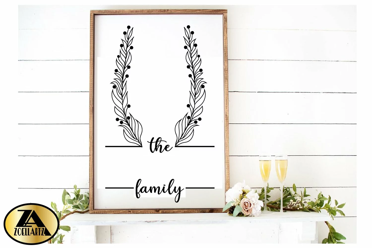 Family Monogram SVG Home Sign SVG Farmhouse Wreath SVG product image 1