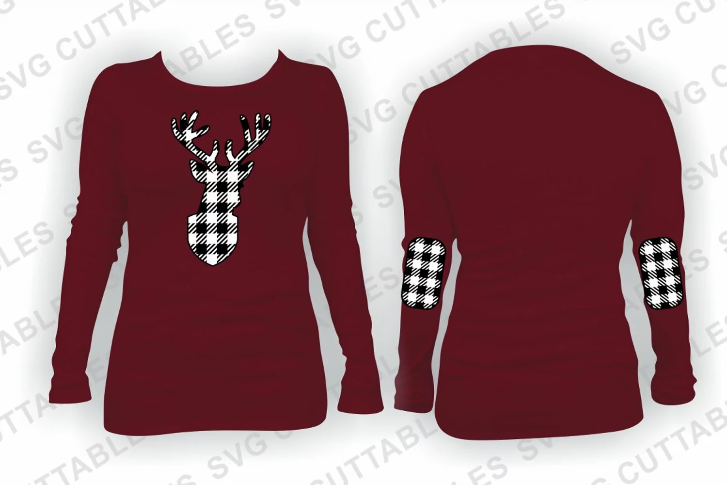 Deer SVG | Buffalo Plaid | Shirt Design product image 1