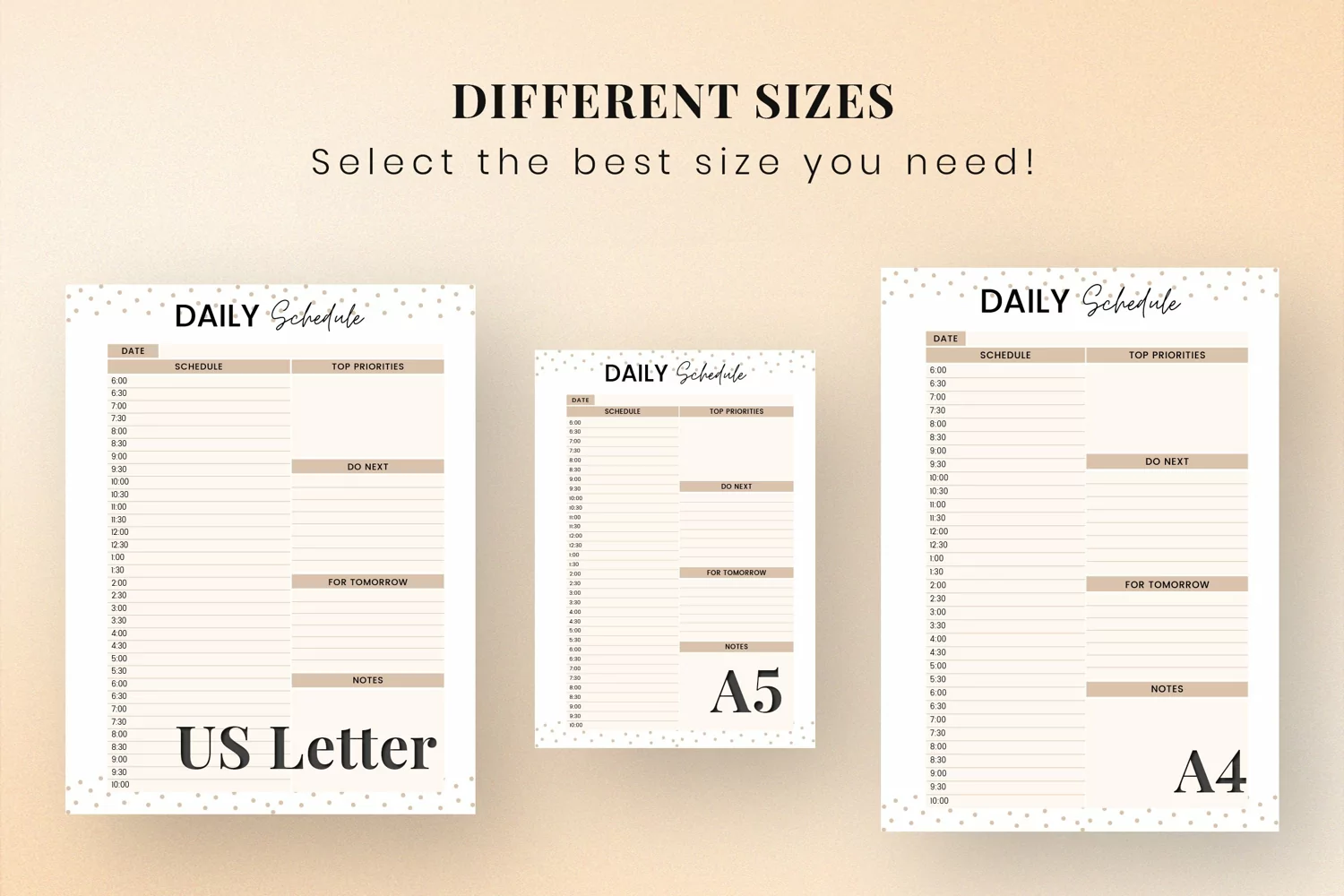 Daily Schedule Planner Printable | A4 And A5 | US Letter product image 1