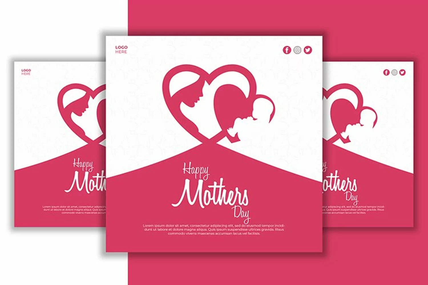 Happy Mothers Day Social Media Post With Loving Mom and baby product image 1