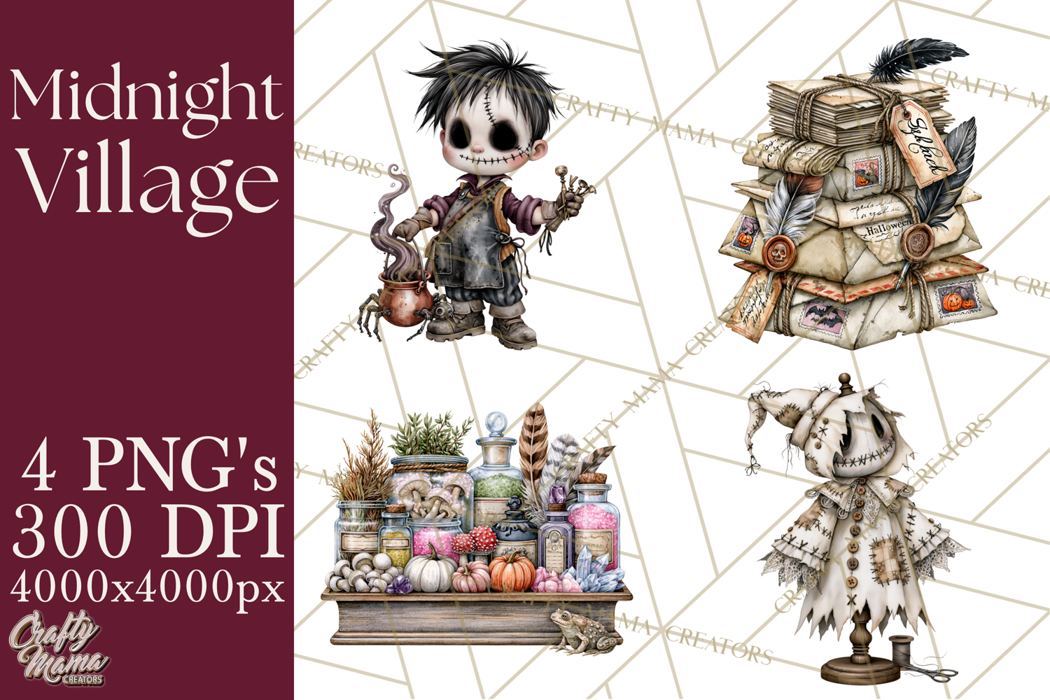 Pumpkin Village Residents PNG Halloween Clipart product image 1