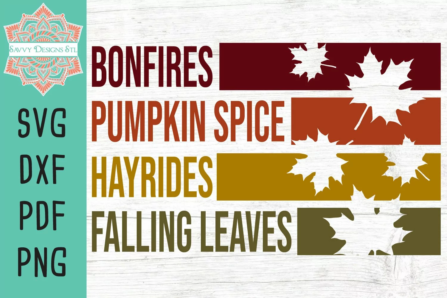 Fall Colors Word Design For Cut, Sublimation, or Print product image 1