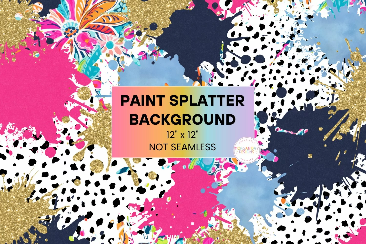 Colorful Messy Paint Splatter Background product image 1