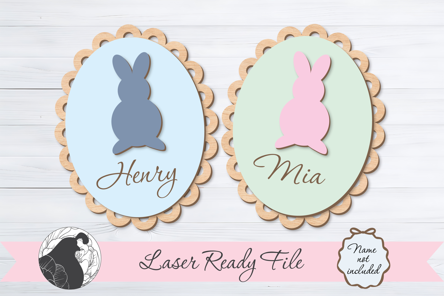Easter Basket Tag Laser File, Baby's First Easter SVG product image 1