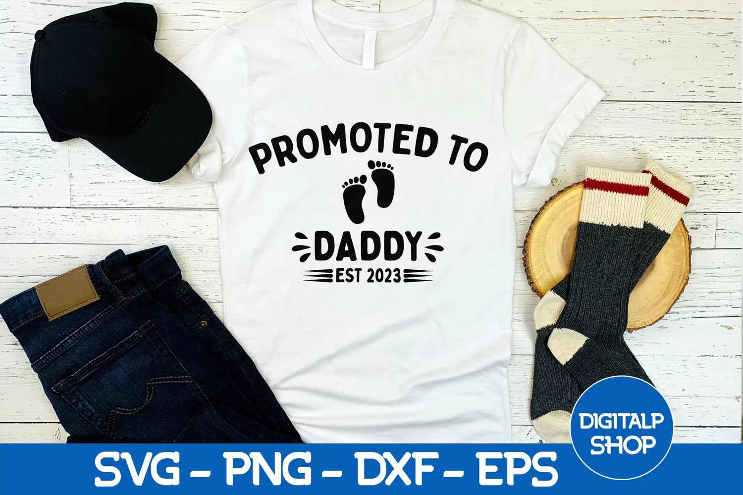 Promoted to Daddy Est 2023 Svg, New Dad Svg, First Time Dad product image 1