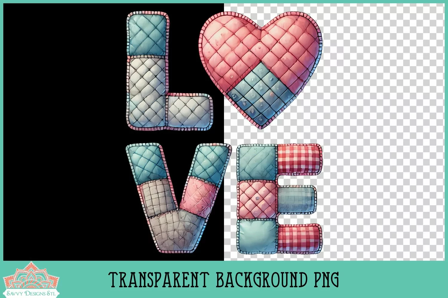 Quilted Love Heart Pillow | Valentine Sublimation product image 1