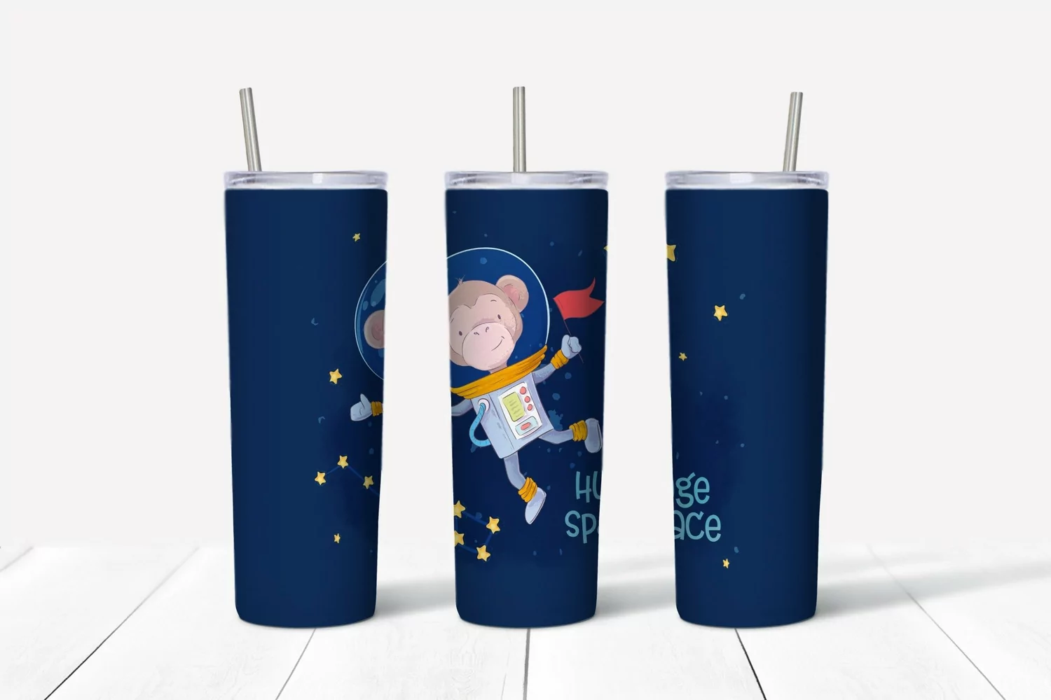 Space sublimation design Skinny tumbler wrap design product image 1