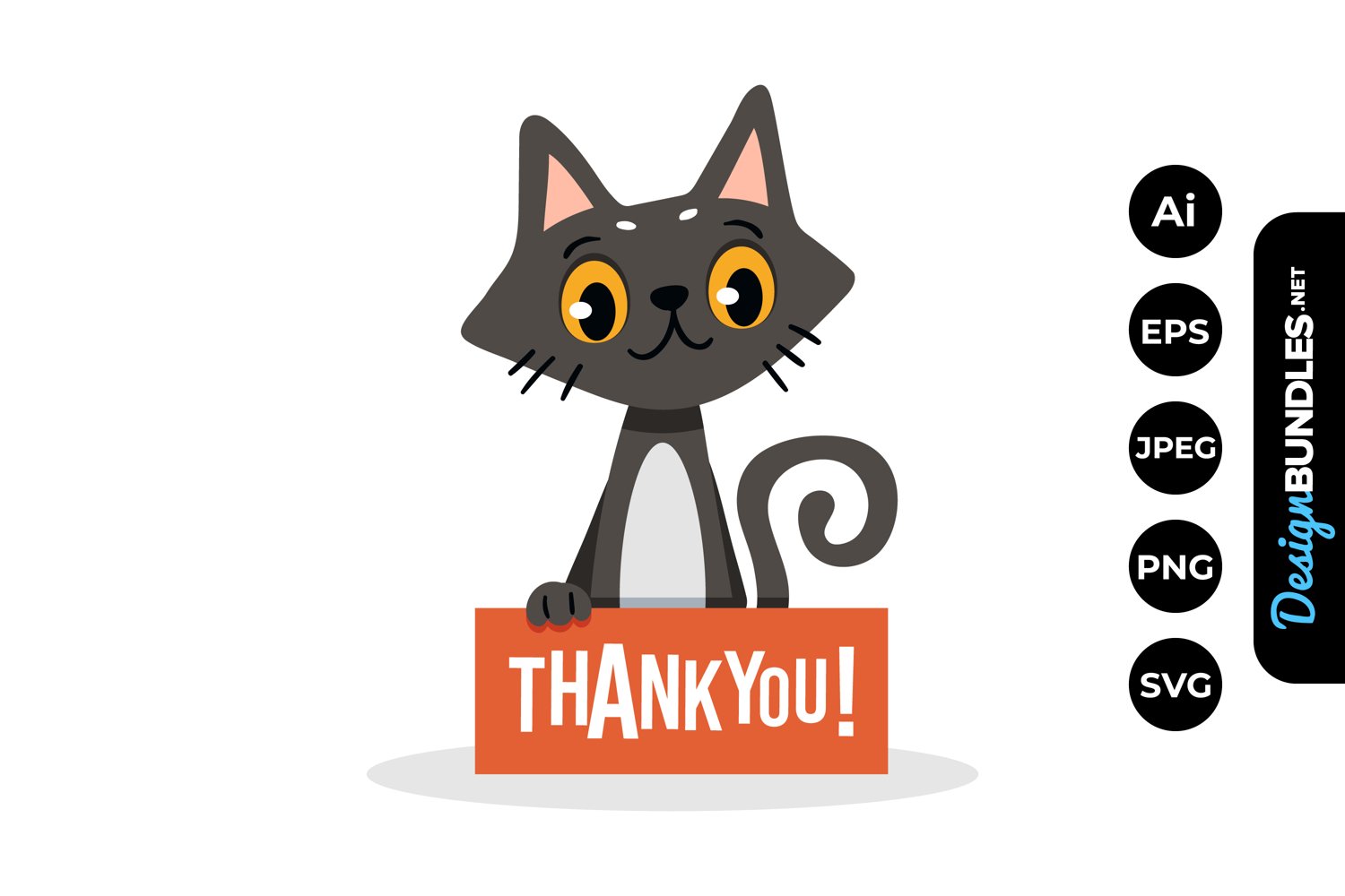 Cat Thank You Clipart