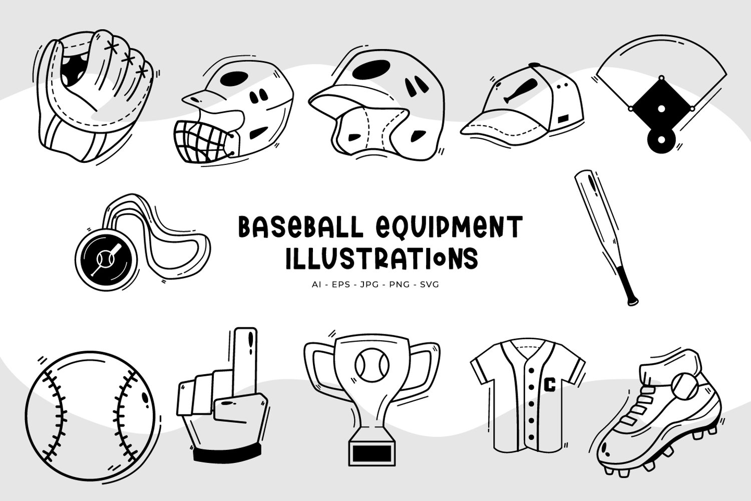 Baseball Equipment Illustrations