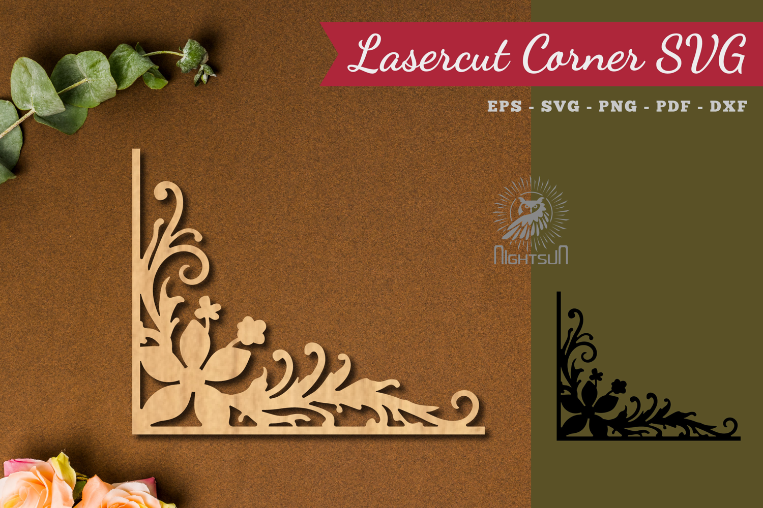 Decorative Corner Lasercut Decoration SVG product image 1
