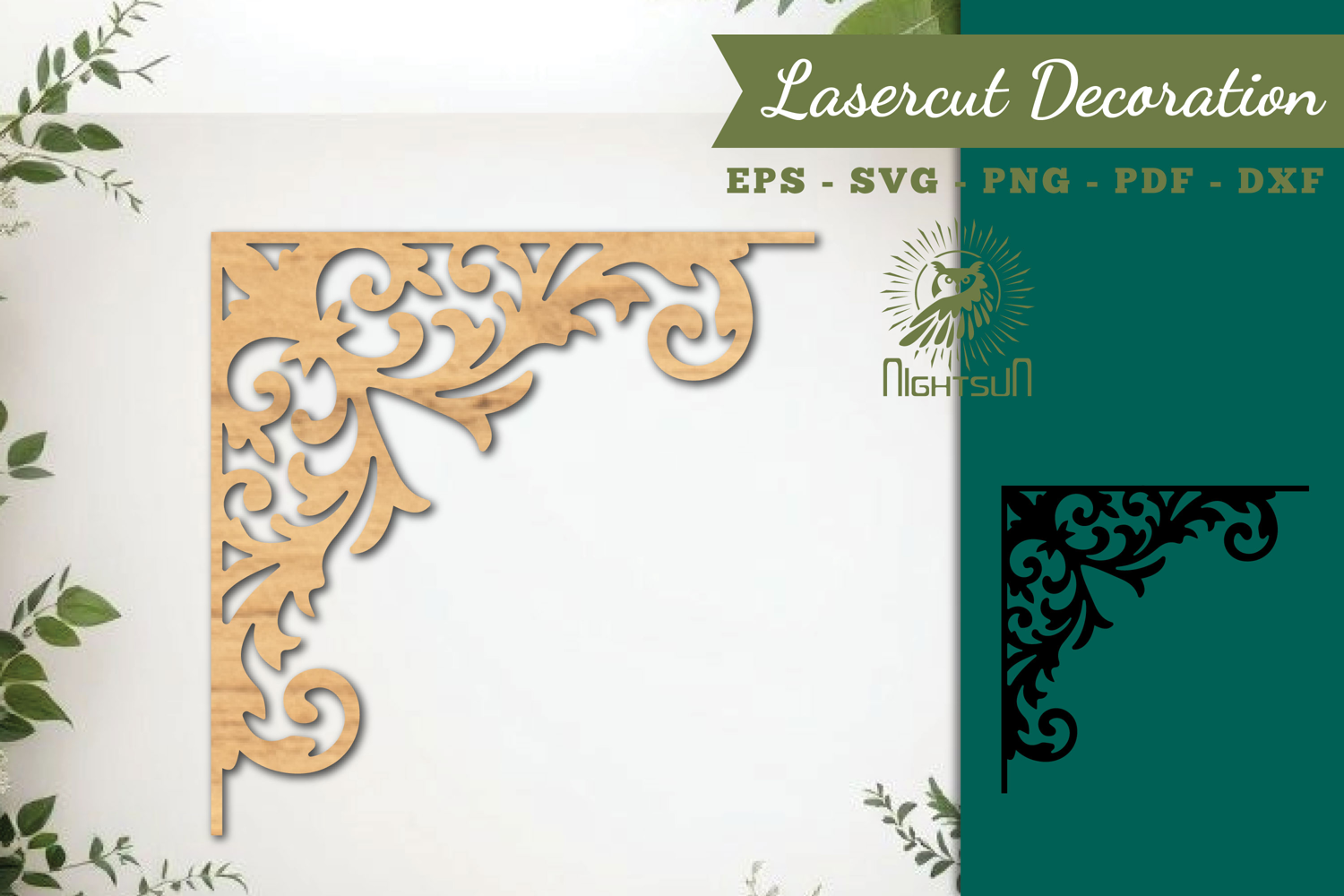 Decorative Corner Lasercut Decoration SVG product image 1