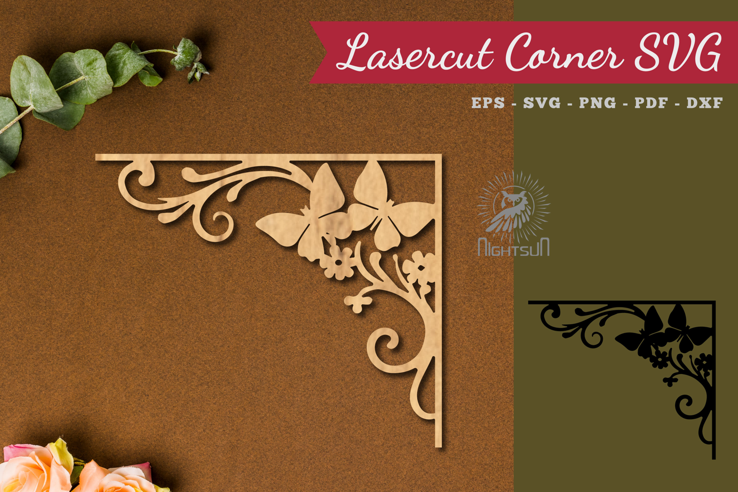 Decorative Corner Lasercut Decoration SVG product image 1