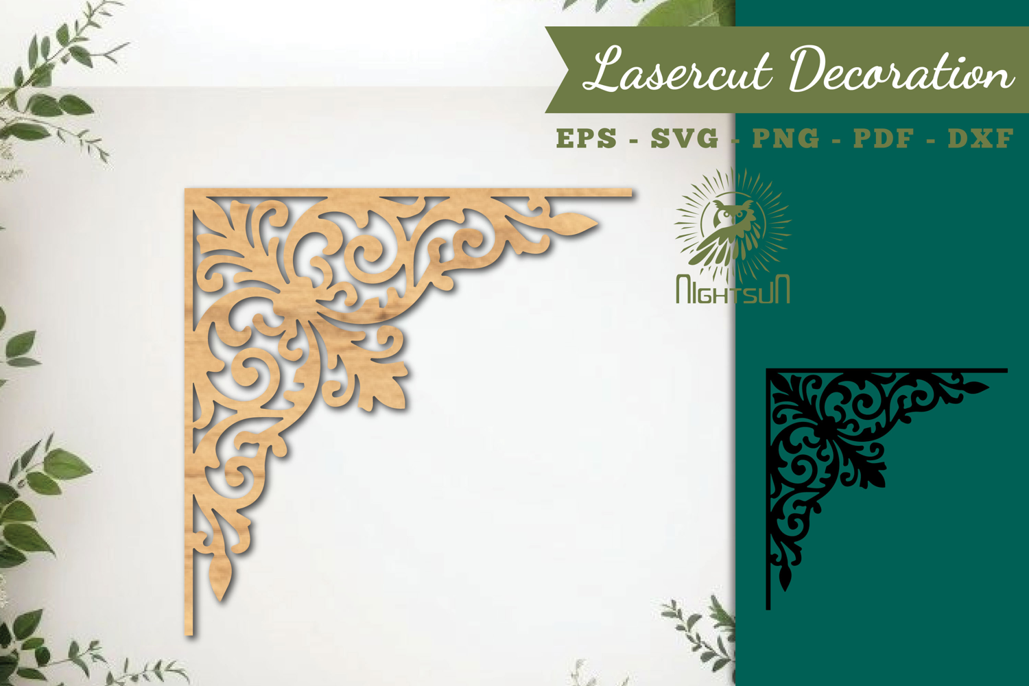 Decorative Corner Lasercut Decoration SVG product image 1