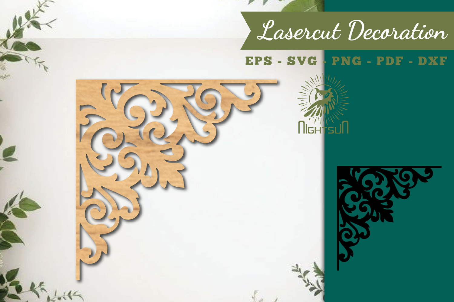 Decorative Corner Lasercut Decoration SVG product image 1