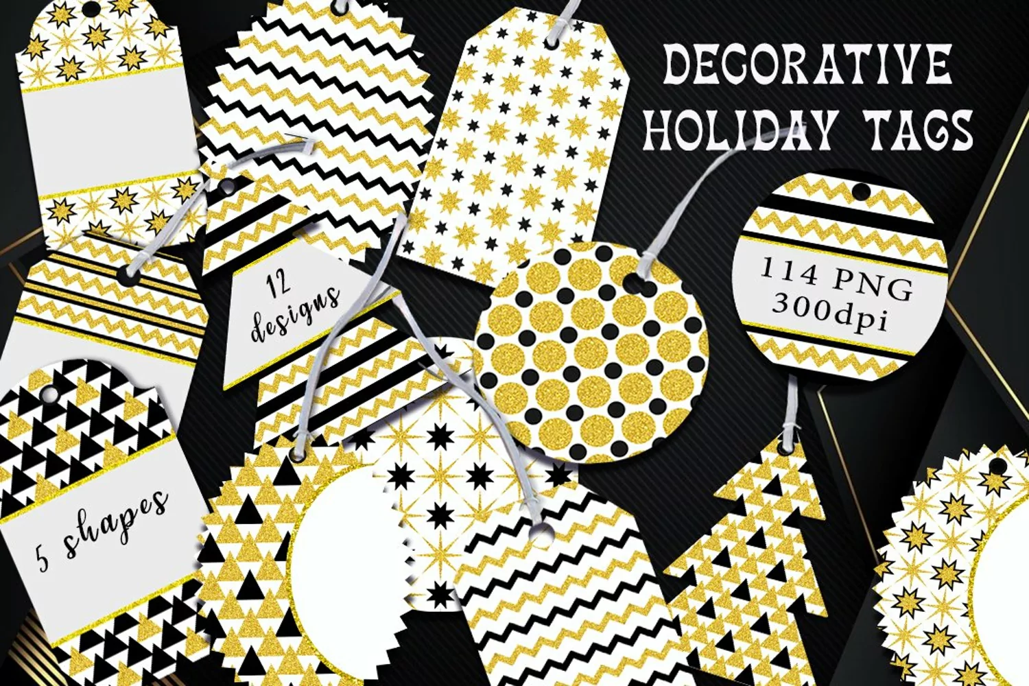 Decorative festive tags. product image 1