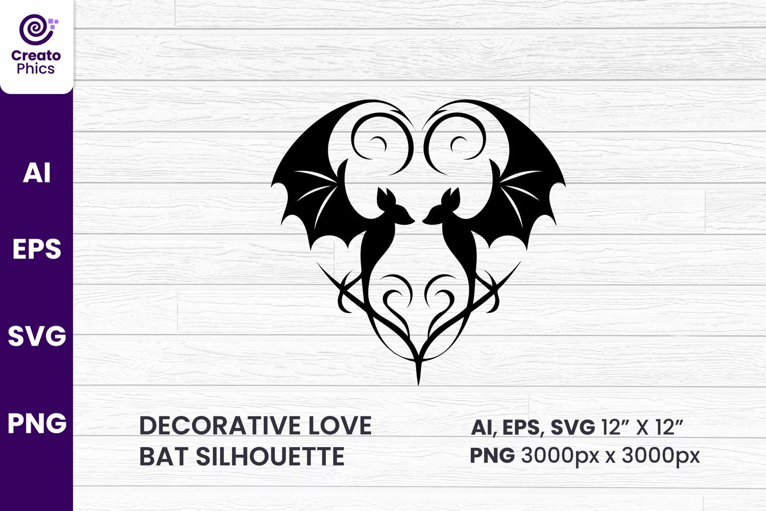 bat, floral bat, silhouette, bat sublimation, decor, decorative, heart,bat clipart svg, printable,