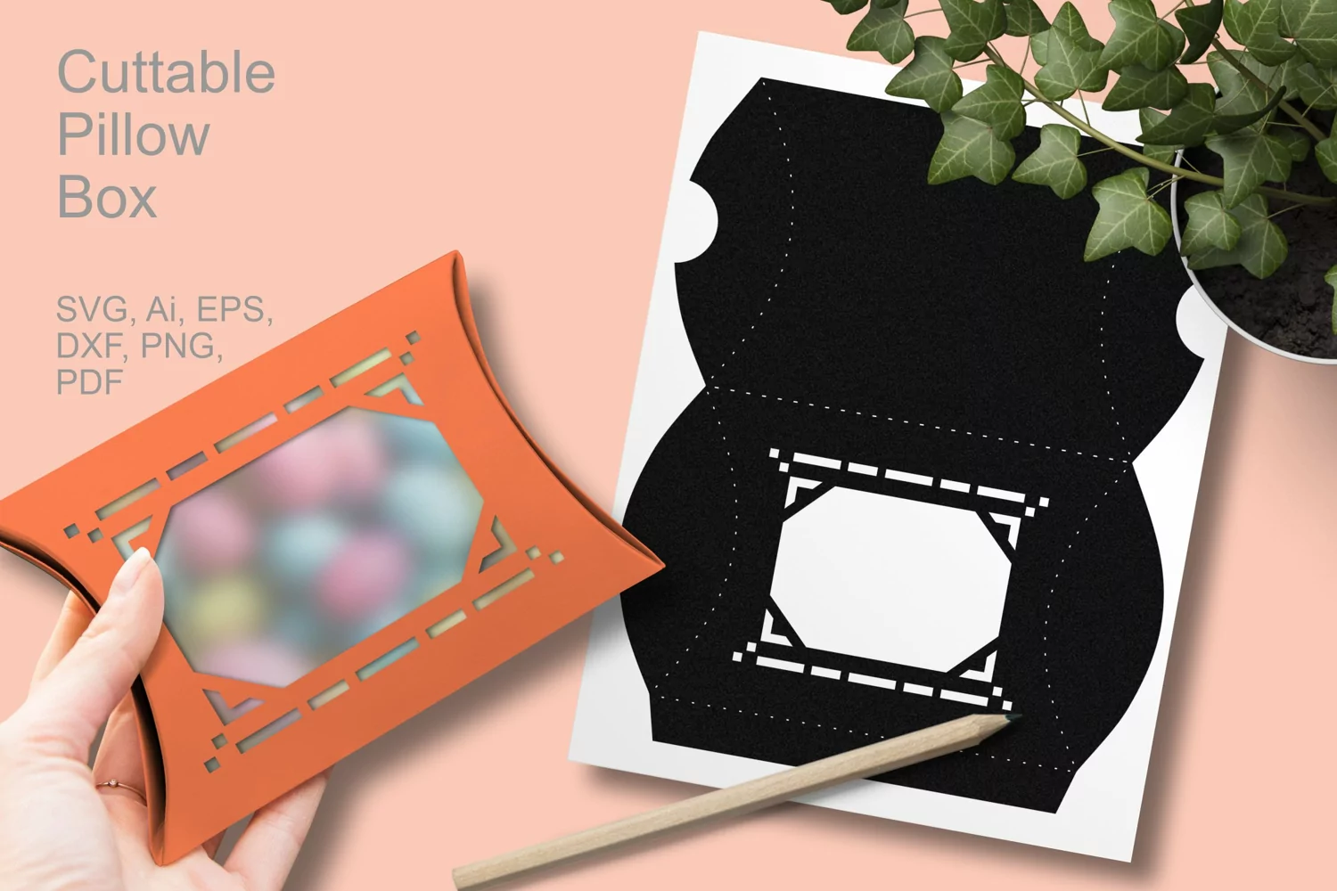 Decorative Octagonal Window Cuttable Pillow Gift Box SVG