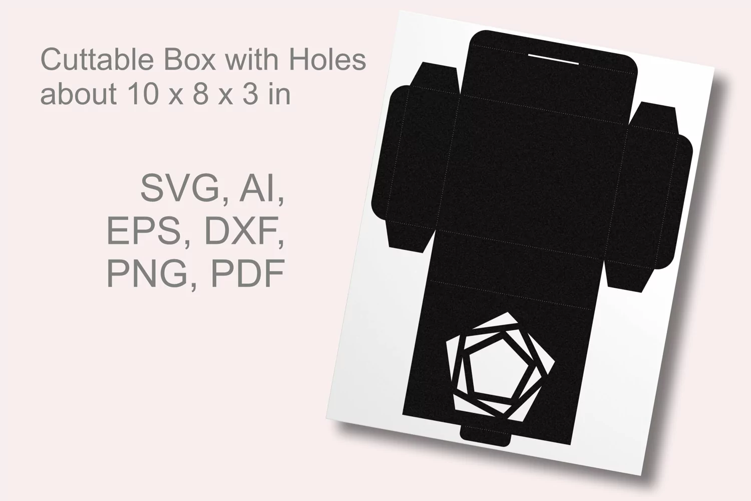 Decorative Pentagonal Window Rectangular Gift Box SVG