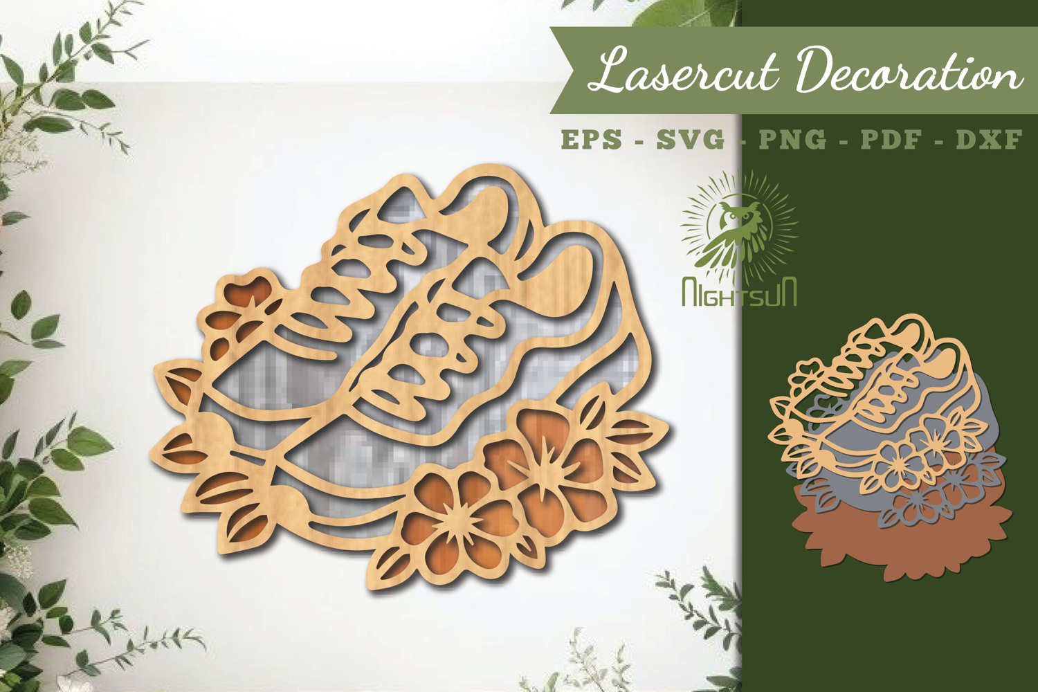 Decorative Sport Shoes Lasercut Decoration product image 1