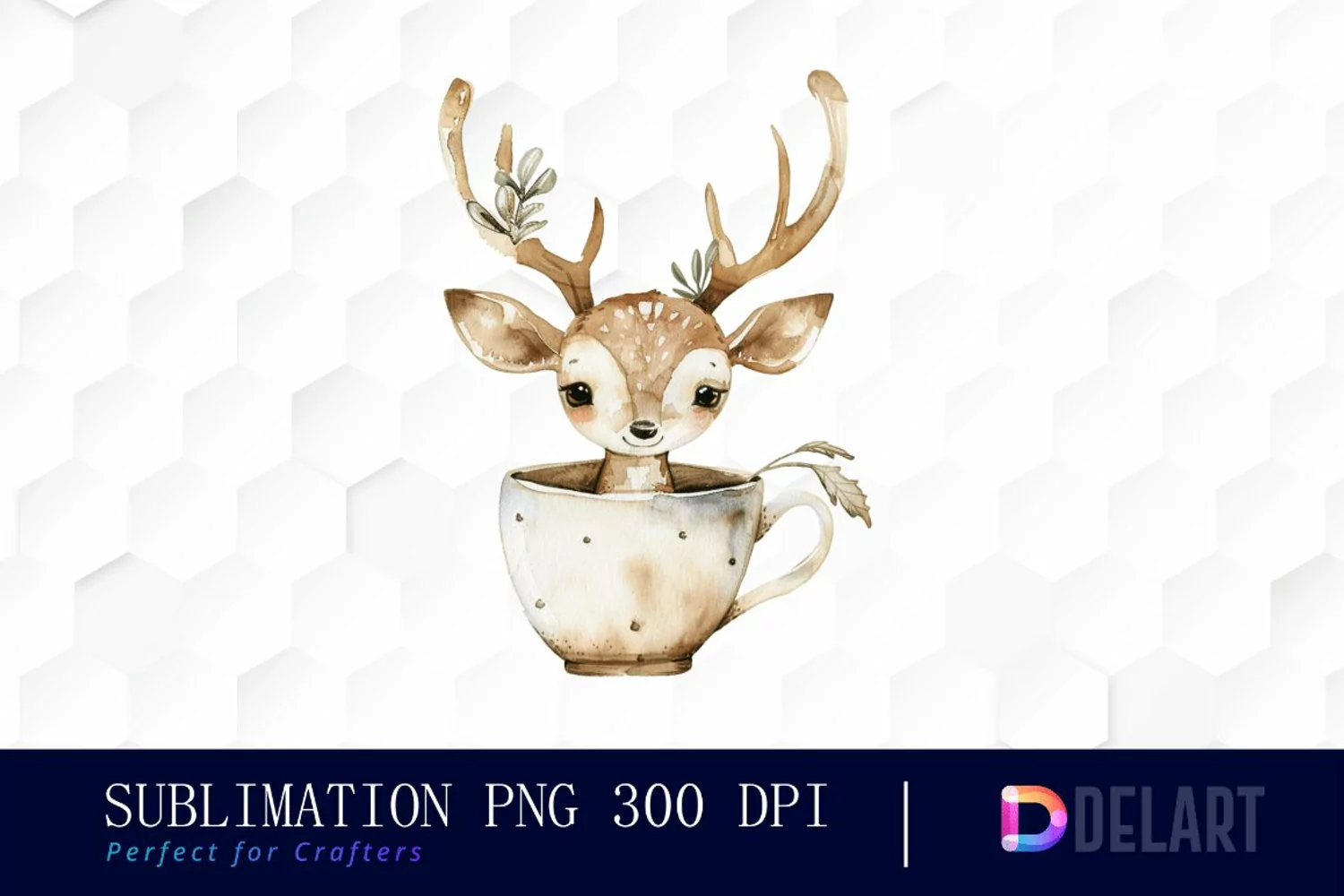 Deer in a Cup Graphics Clipart product image 1