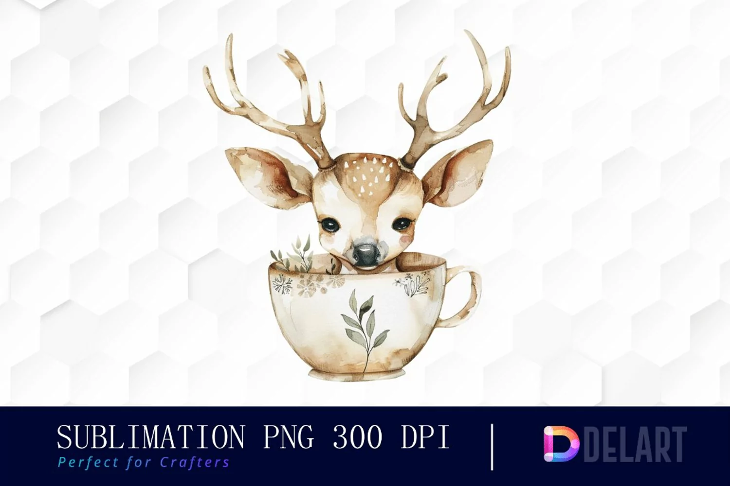 Deer in a Cup Graphics Clipart product image 1