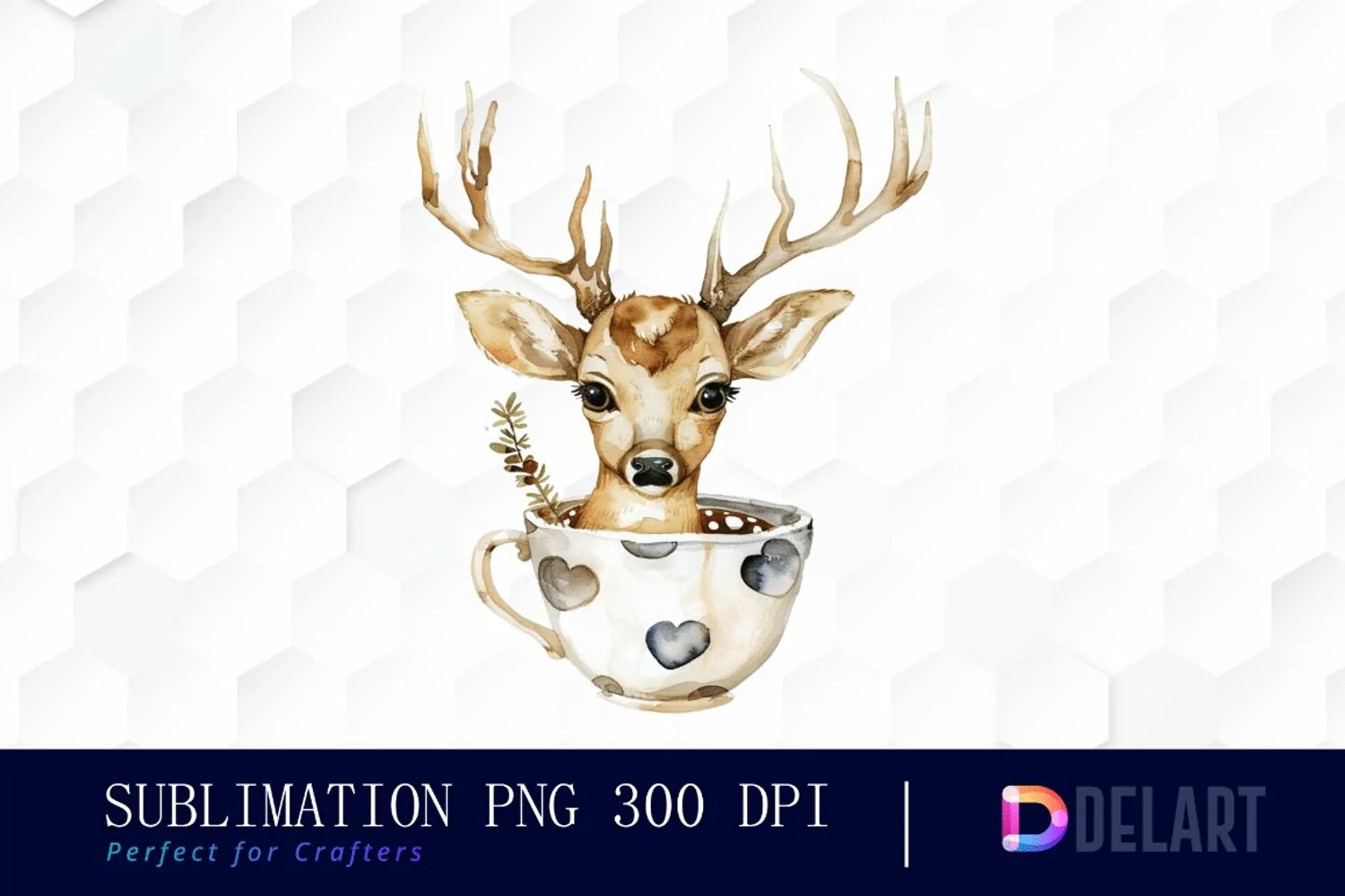 Deer in a Cup Design Clipart product image 1