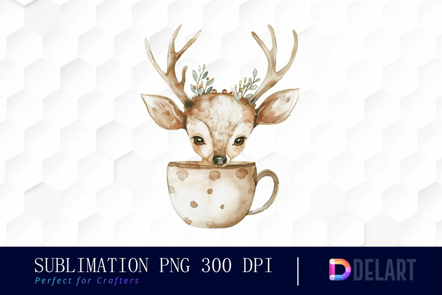 Deer in a Cup PNG Clipart product image 1