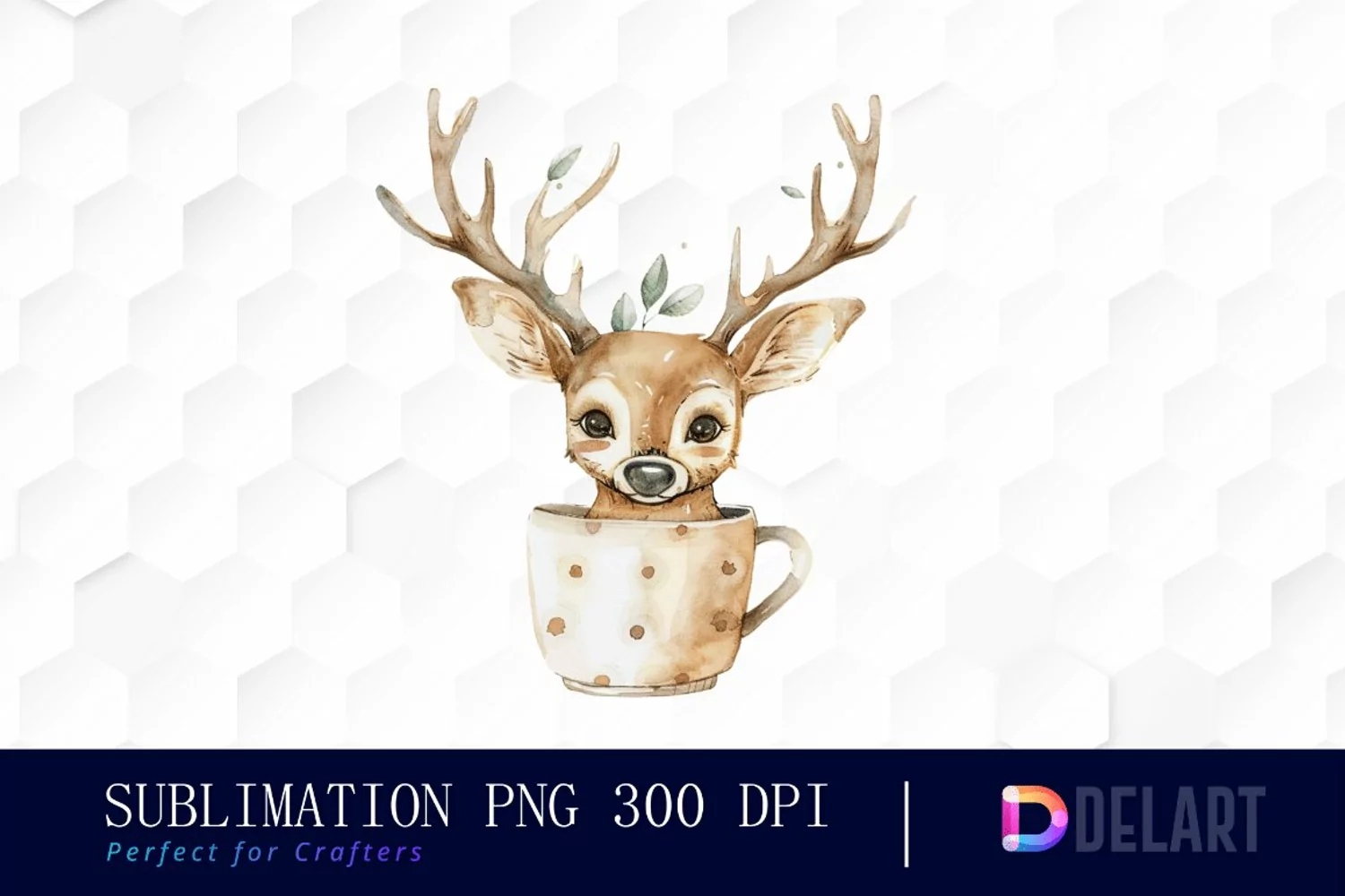 Deer in a Cup Design Clipart product image 1
