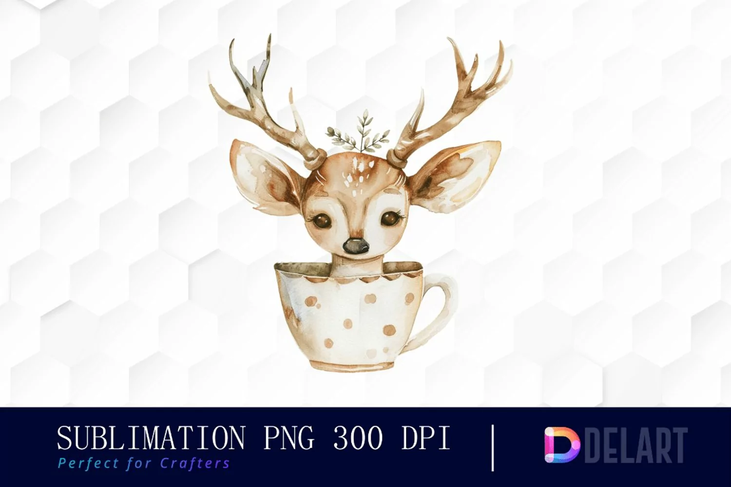 Deer in a Cup Design Clipart product image 1