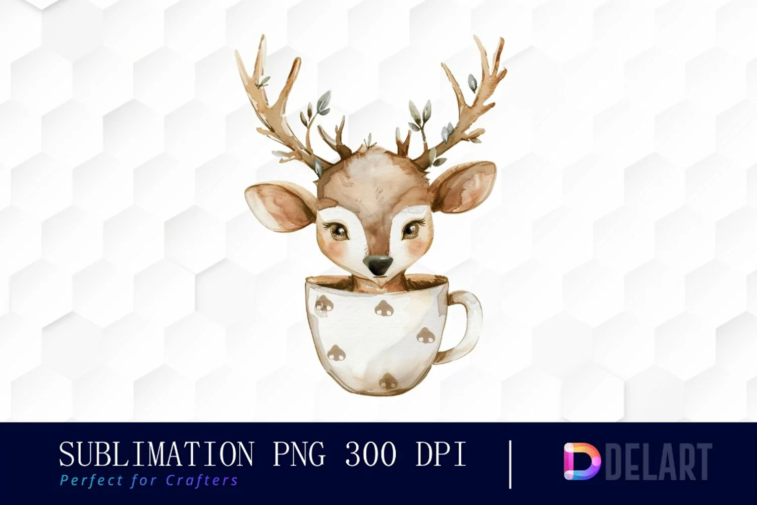Deer in a Cup Design Clipart product image 1