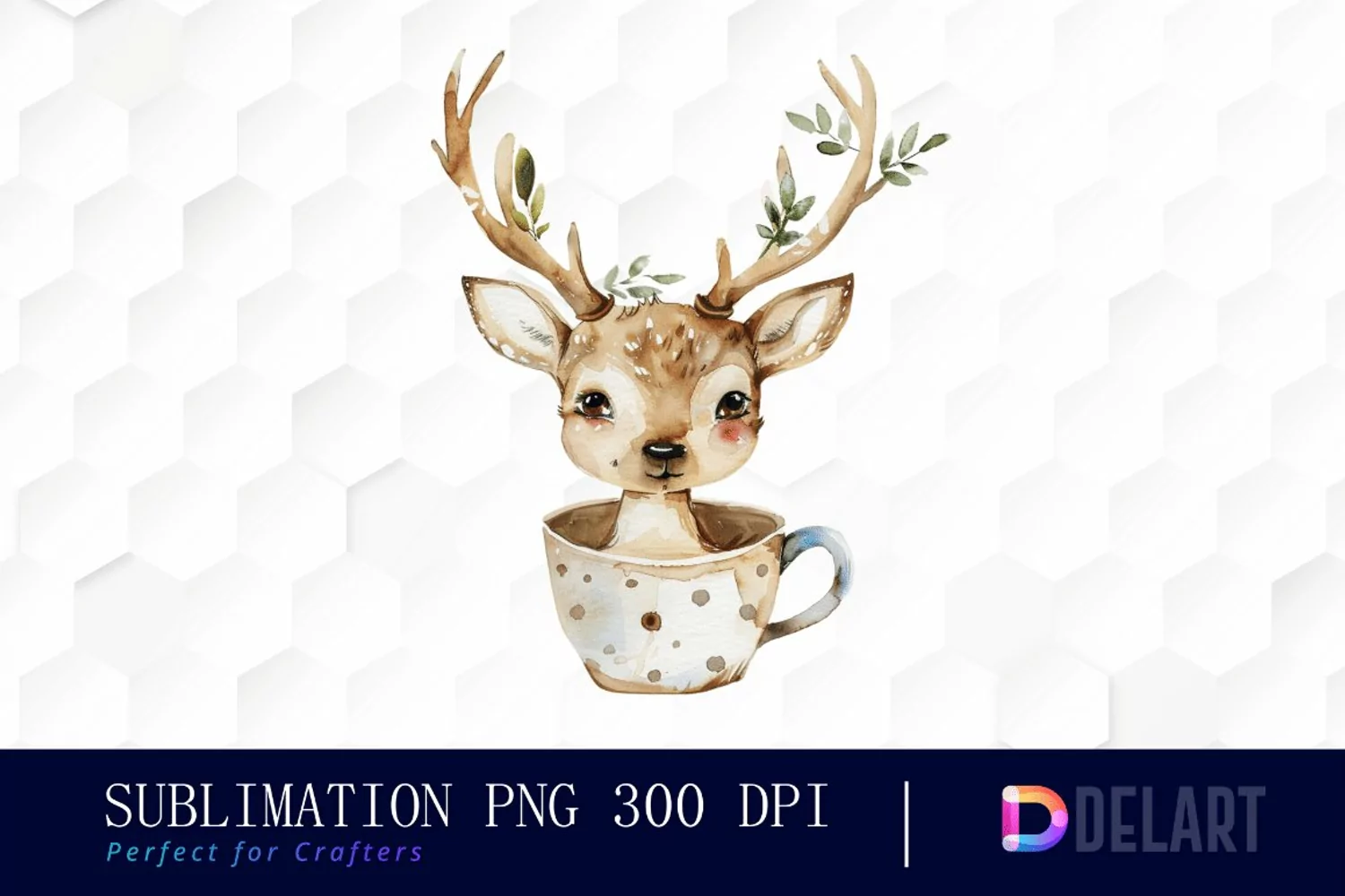 Deer in a Cup Design Clipart product image 1
