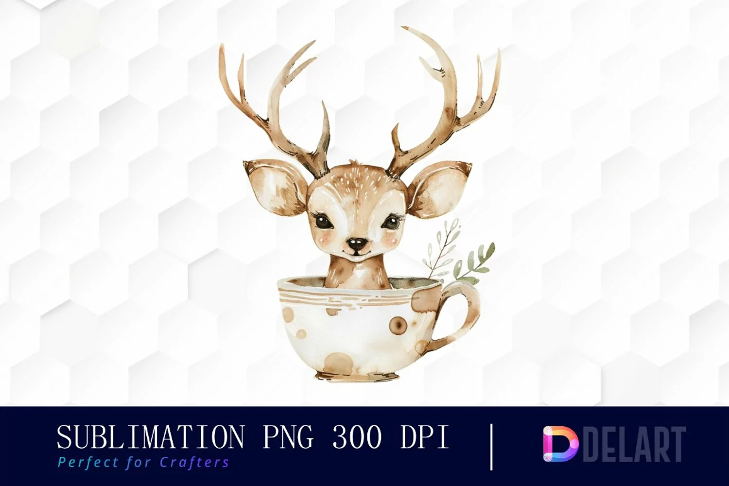 Deer in a Cup Graphics Clipart product image 1