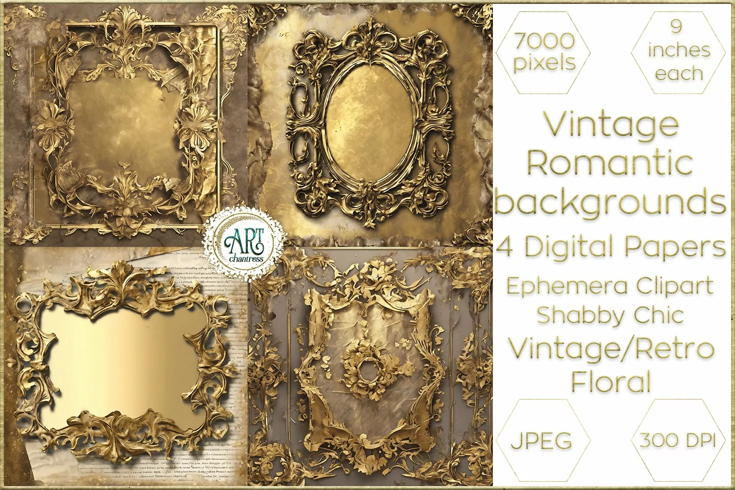 Victorian Ecru Scrapbook digital papers soft textures shabby product image 1