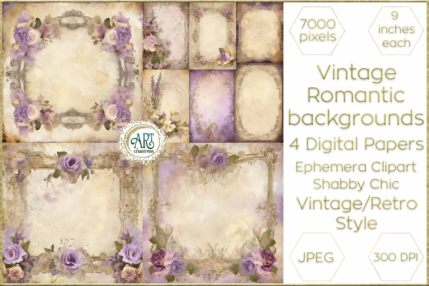 Victorian Scrapbook Heather digital paper soft texture decor product image 1