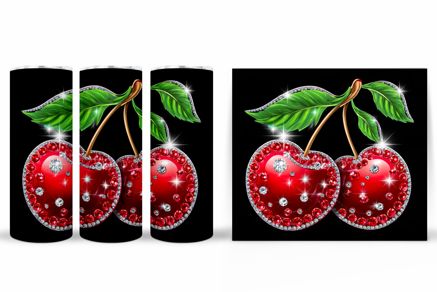 Cherry Tumbler Design. Cherries Tumbler Sublimation product image 1
