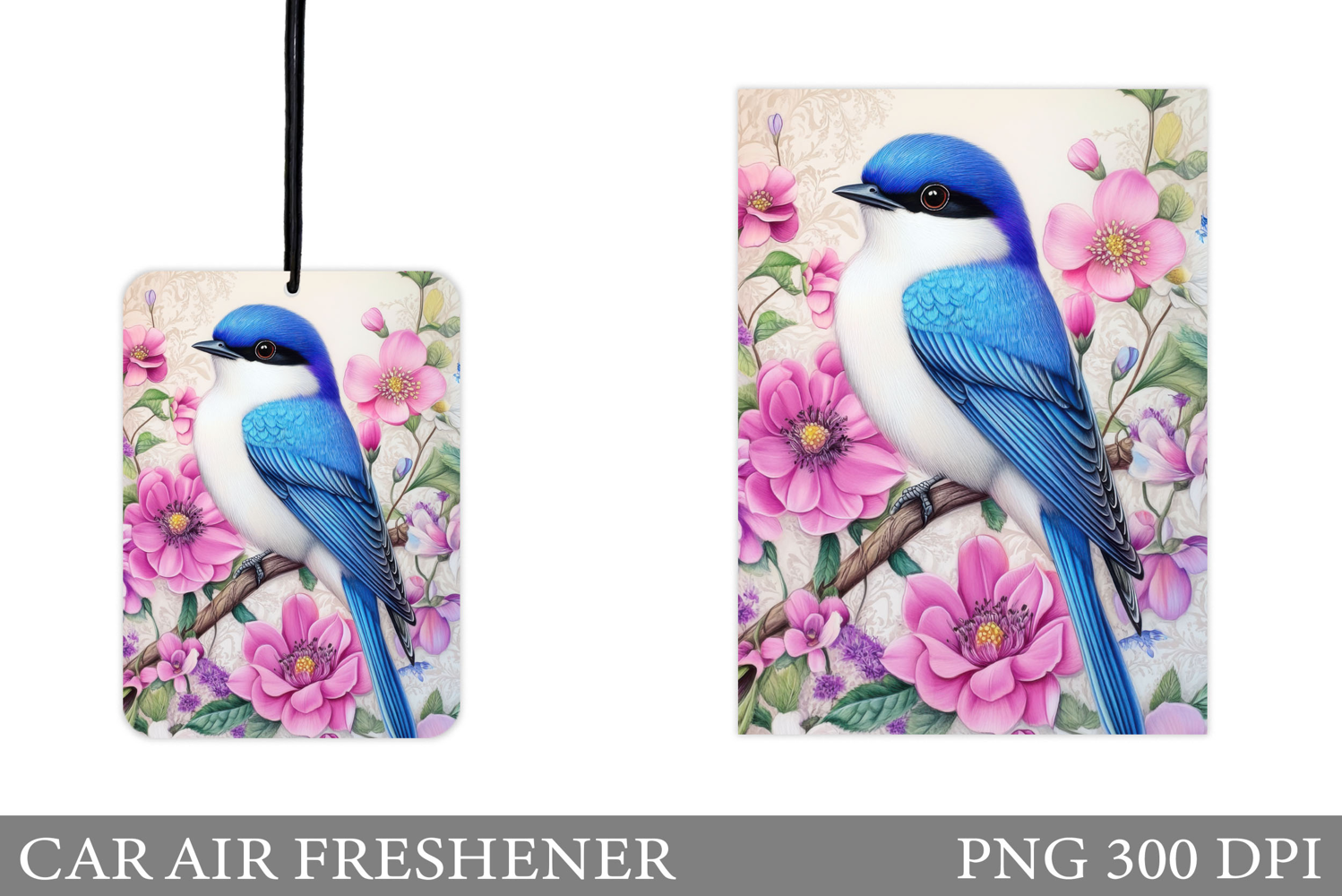 Bird Car Air Freshener. Flowers Car Air Freshener Design product image 1