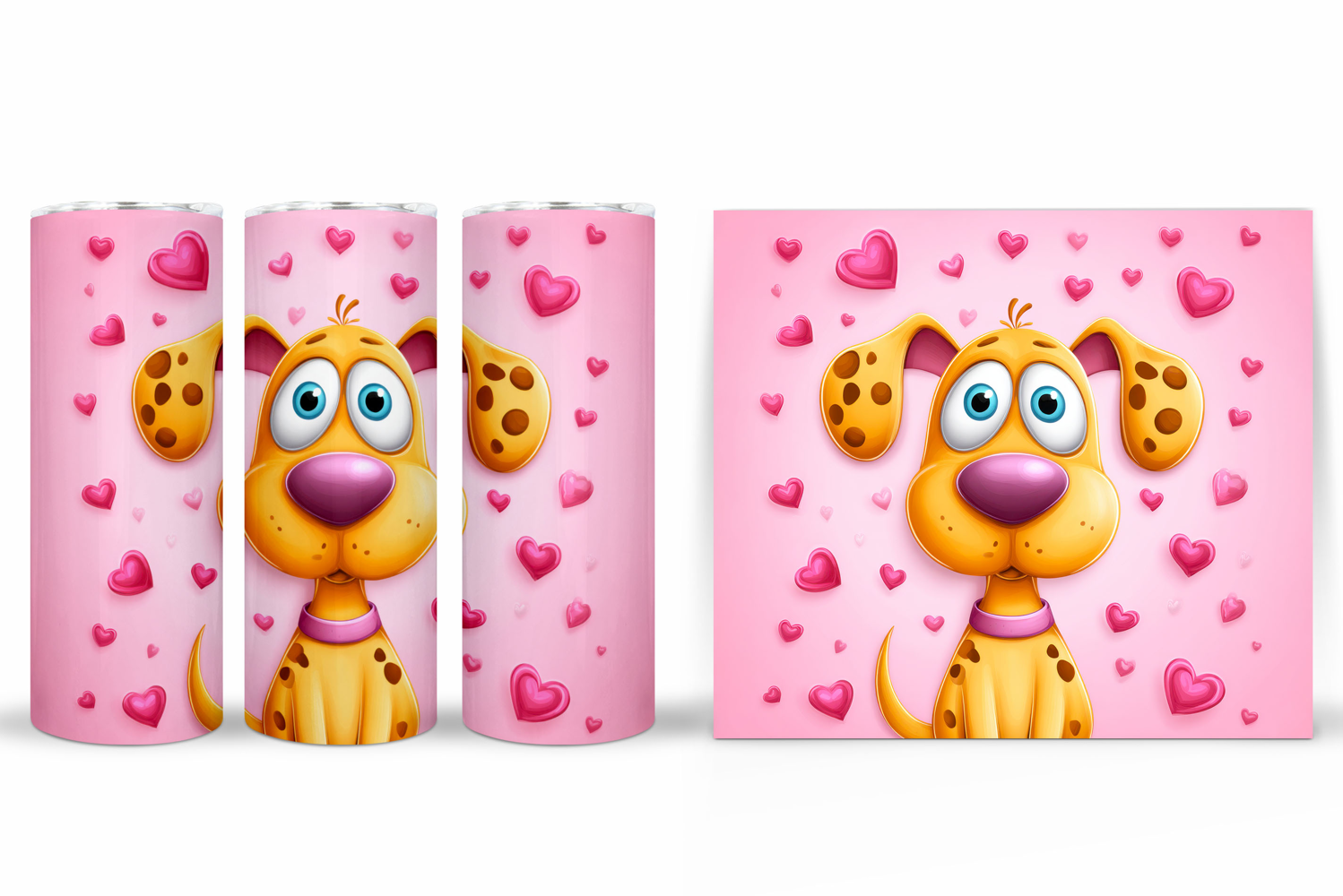 Valentines Dog Tumbler Design. Valentine Tumbler Sublimation product image 1