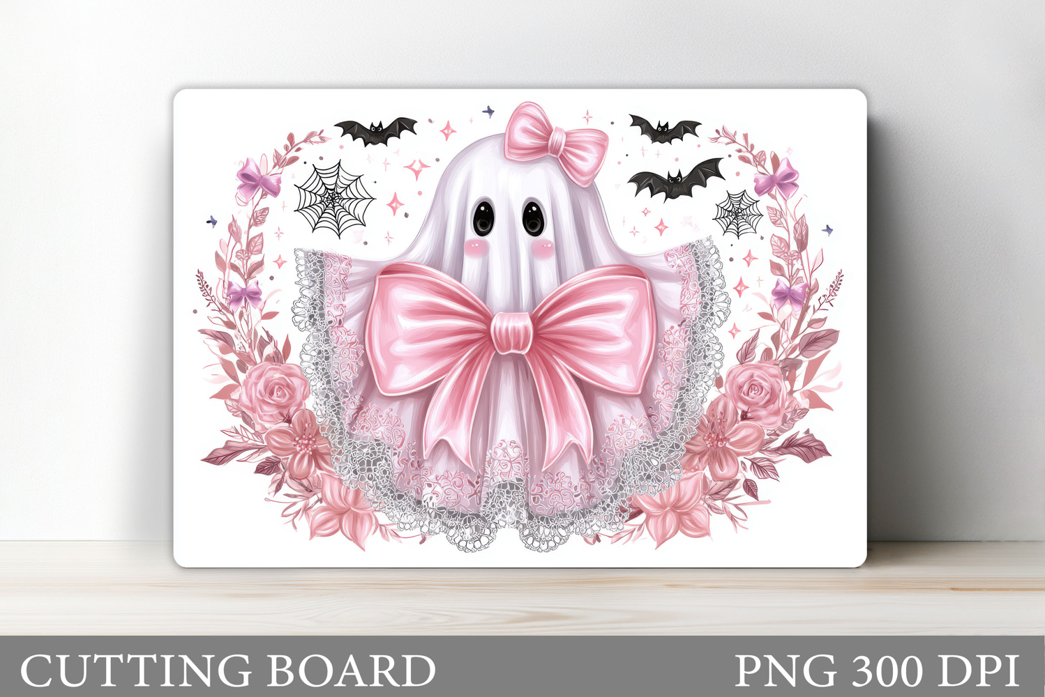 Ghost Cutting Board Sublimation. Halloween Cutting Board product image 1